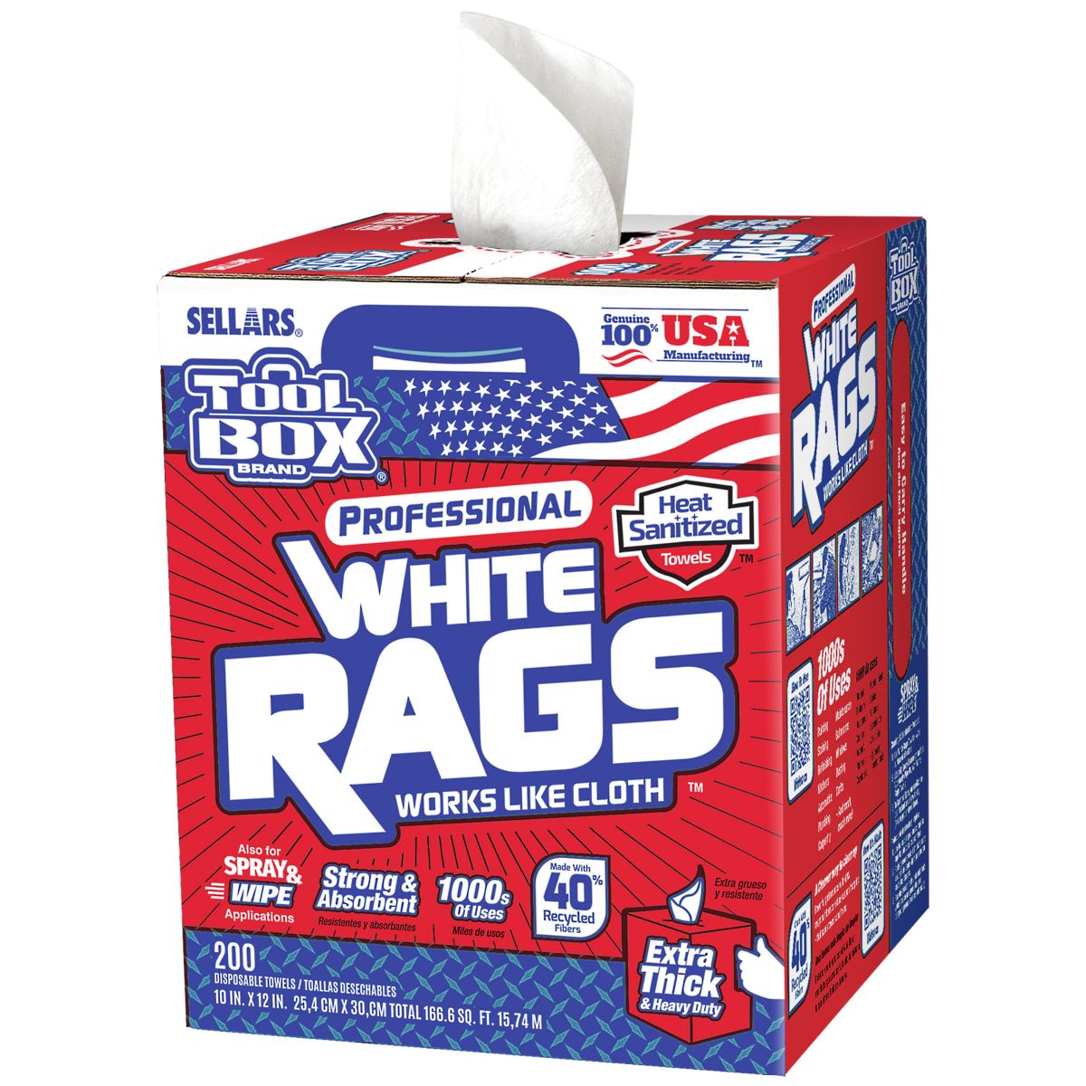 Bath Towel Rags (12 rags/box)