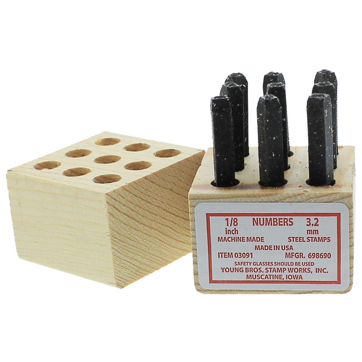 1/8" x 1/4" x 2-3/8" Steel Stamp Number Set