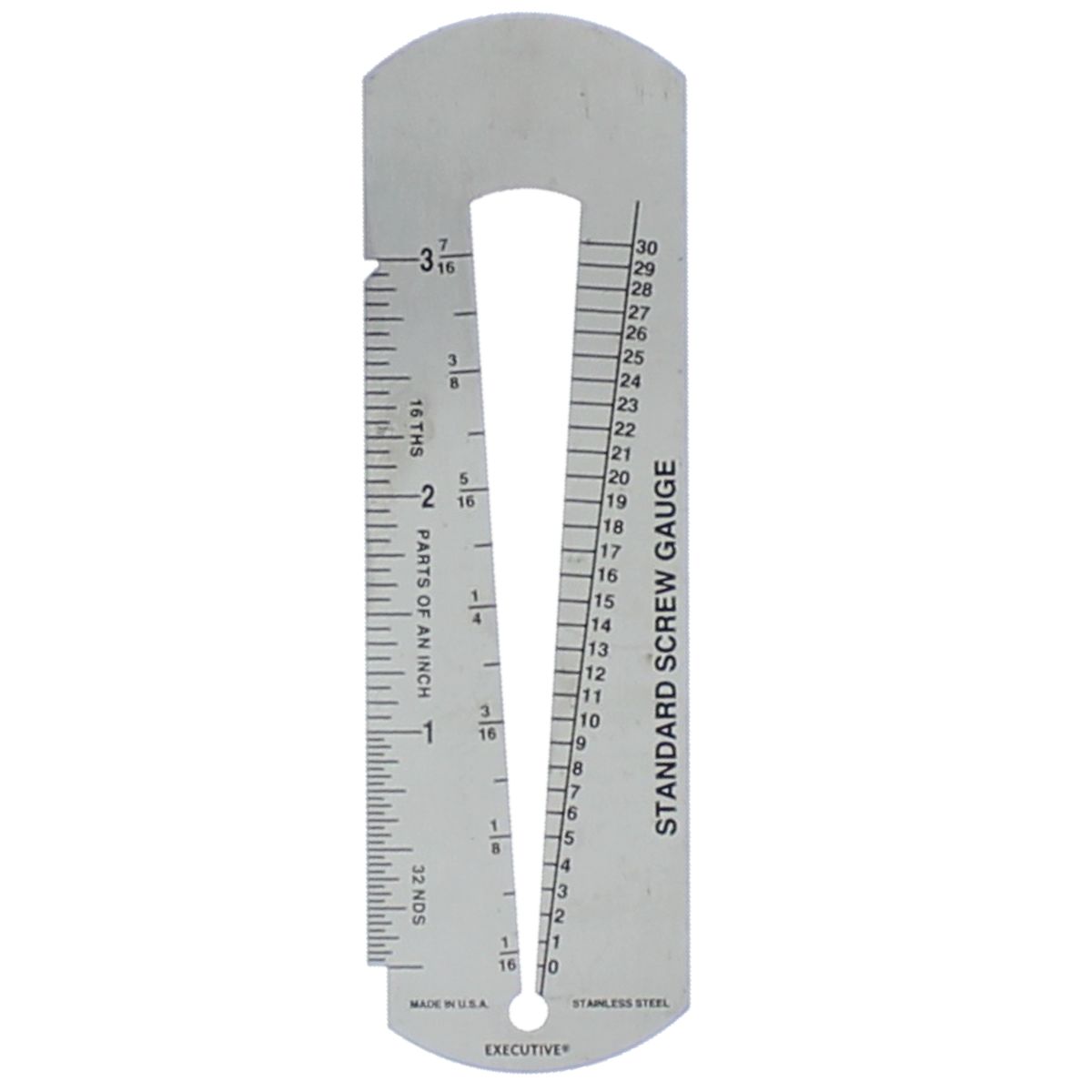 4" x 1-3/8" Stainless Steel Standard & Metric Screw Gauge