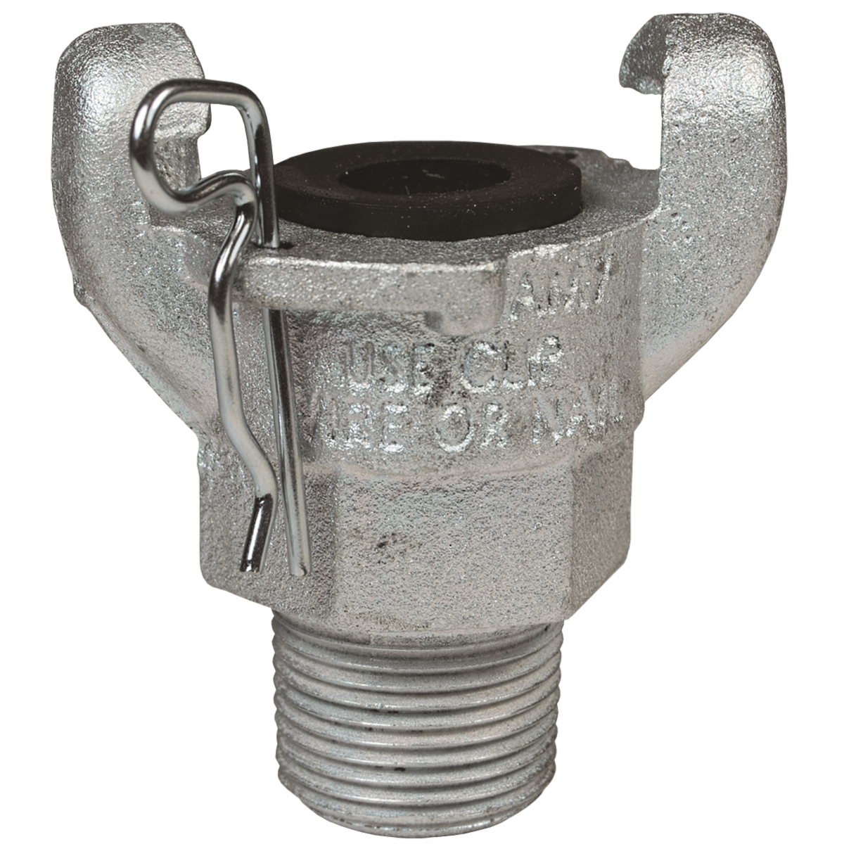 2-Lug 3/8” NPT Male Hose End – Iron Zinc Plated