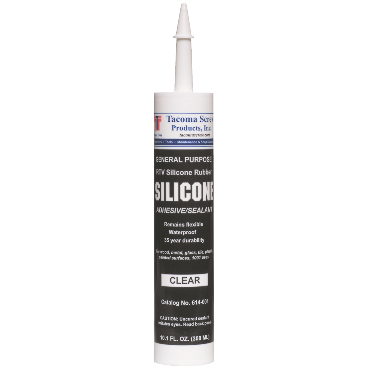 Tacoma Screw Products  Silicone Caulk, Clear — 10.1 oz. Cartridge