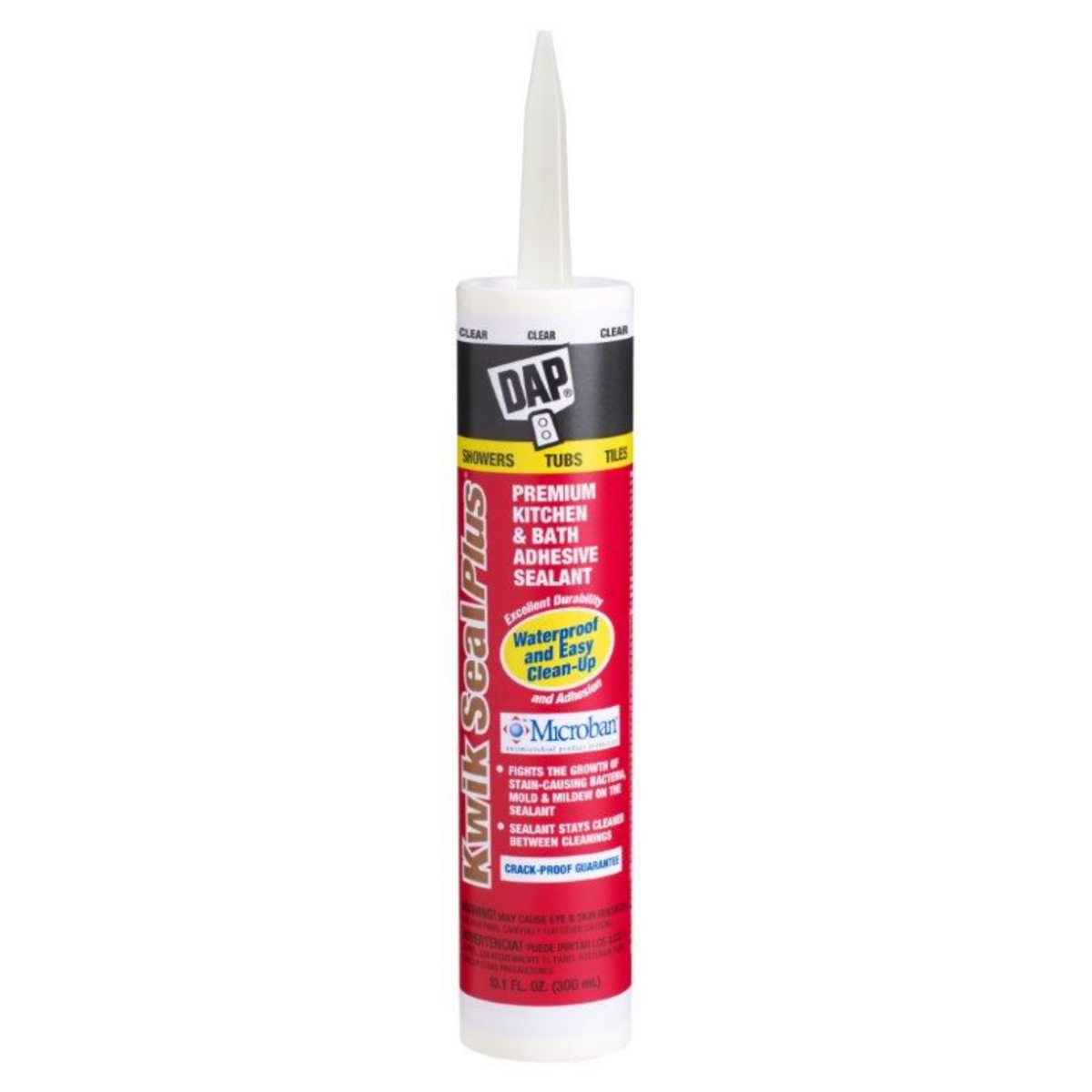 DAP 18516 Kwik Seal Plus® Microban® Caulk,  10.1 oz Cartridge