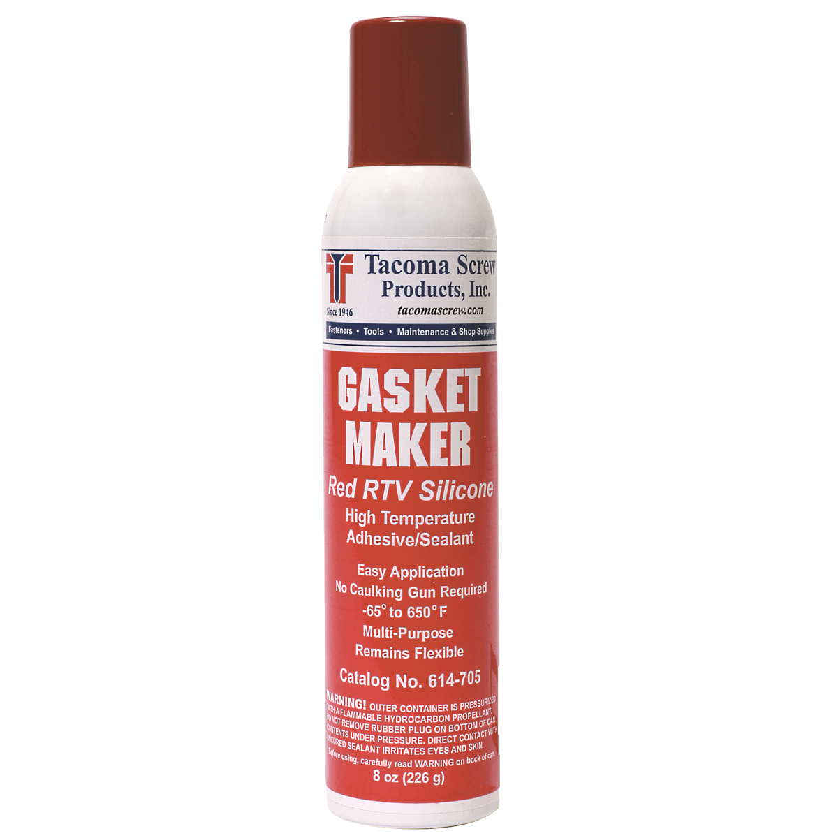 Tacoma Screw Products™ RTV Silicone Gasket Maker Red — 8 oz. Pressurized Can