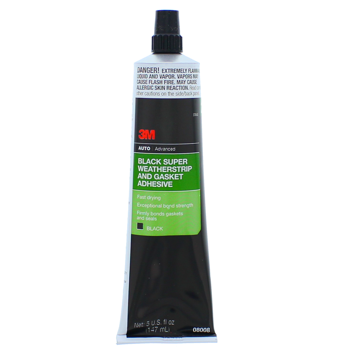 3M Auto Advanced Black Weatherstrip Adhesive - Glue - 5 OZ tube - 08011