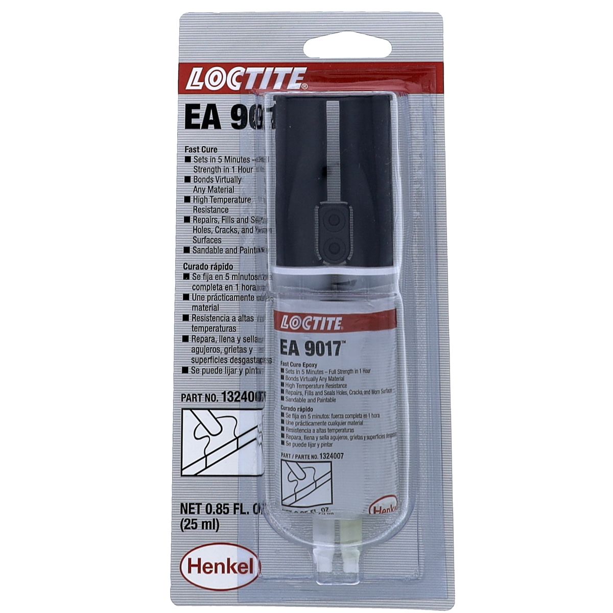 Loctite Epoxy Adhesive: EA 9017, Ambient Cured, 29.5 mL, Syringe, Clear,  Thick Liquid