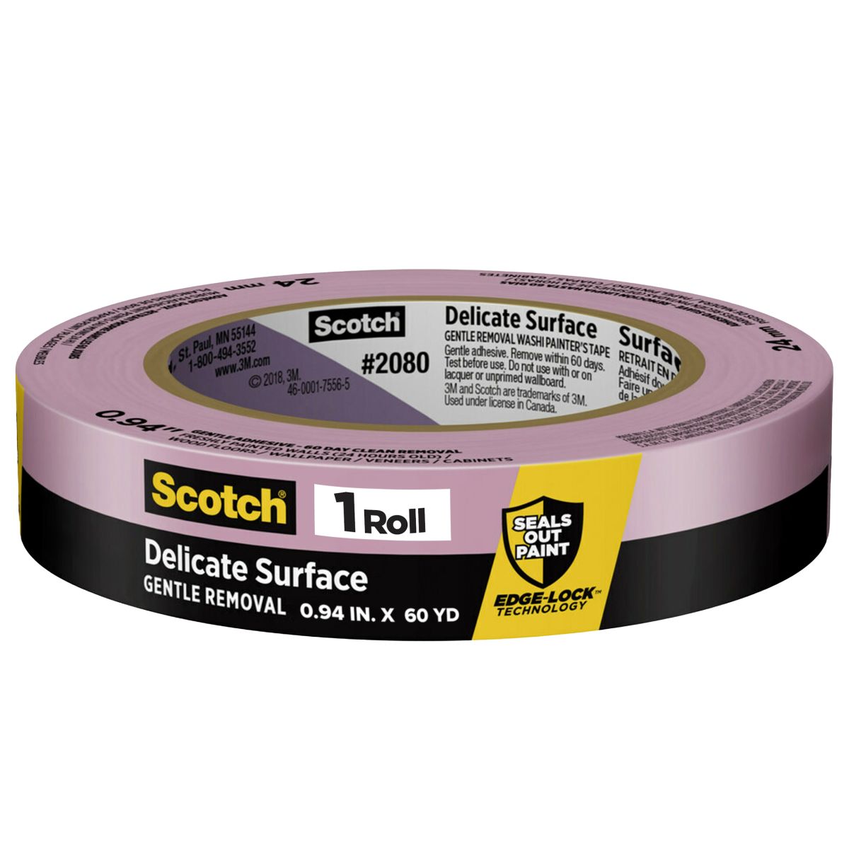 3M™ 2080 1" x 60 yds. Purple Painters Tape for Delicate Surfaces
