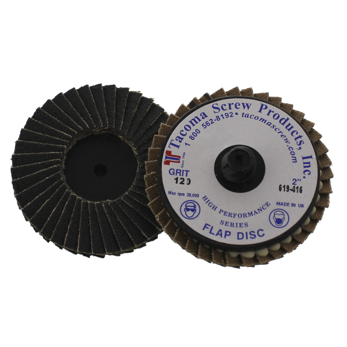 Tacoma Screw Products™ 2" 120 Grit Type R High Performance Mini Flap Disc