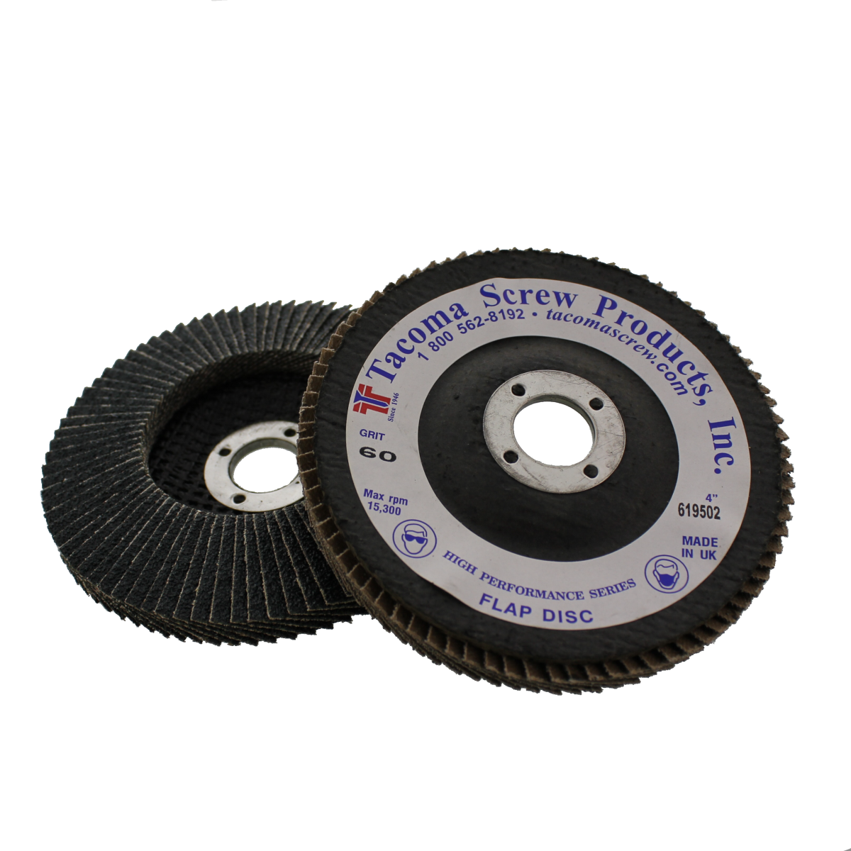 Tacoma Screw Products™ 4" x 5/8" 60 Grit Type 29 High Performance Flap Disc