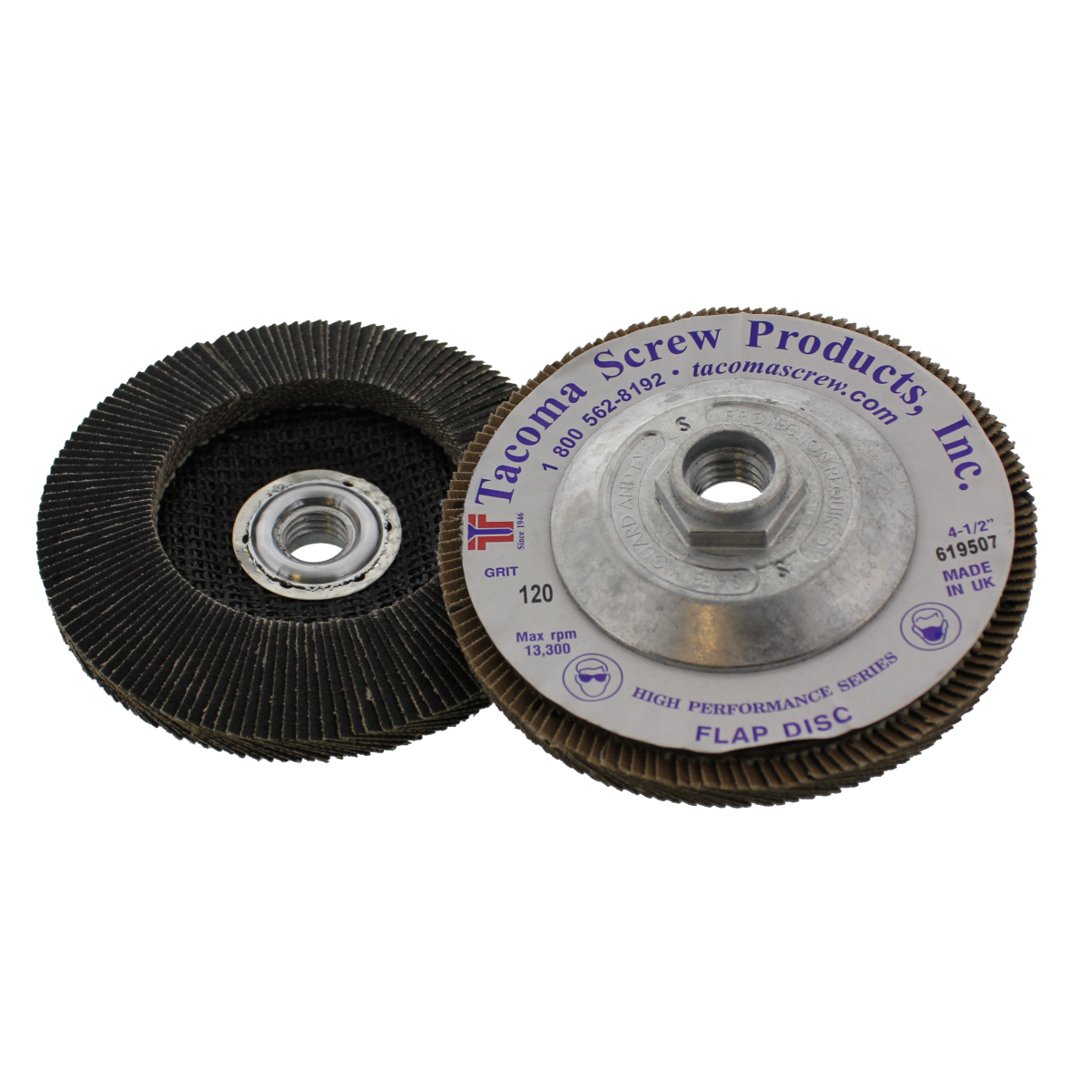 Tacoma Screw Products™ 4-1/2" x 5/8"-11 120 Grit Type 29 High Performance Flap Disc