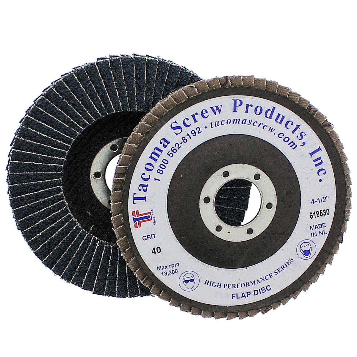 4-1/2" x 7/8" 40 Grit Type 27 Zirconium Flap Disc