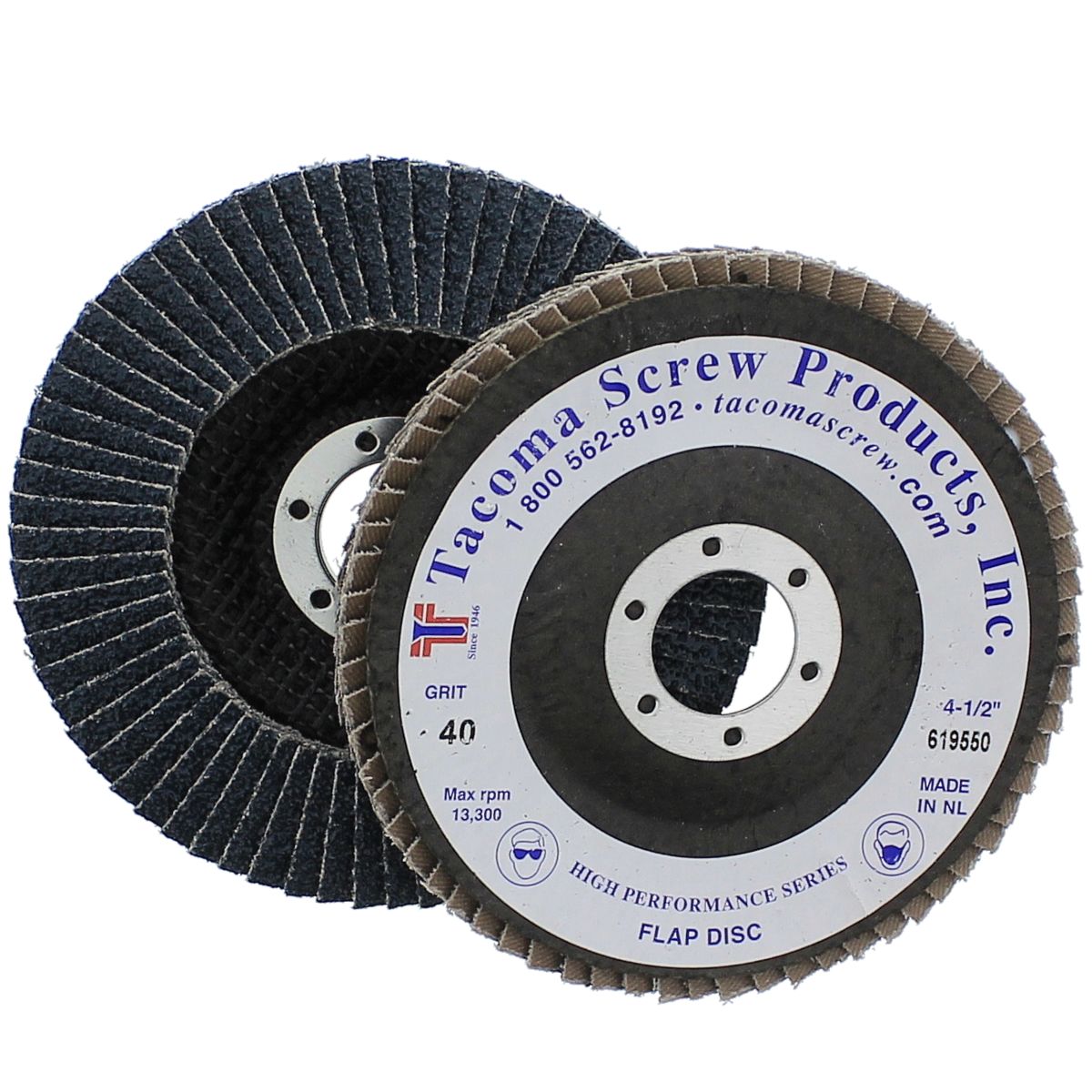 4-1/2" x 7/8" 40 Grit Type 29 Zirconium Flap Disc