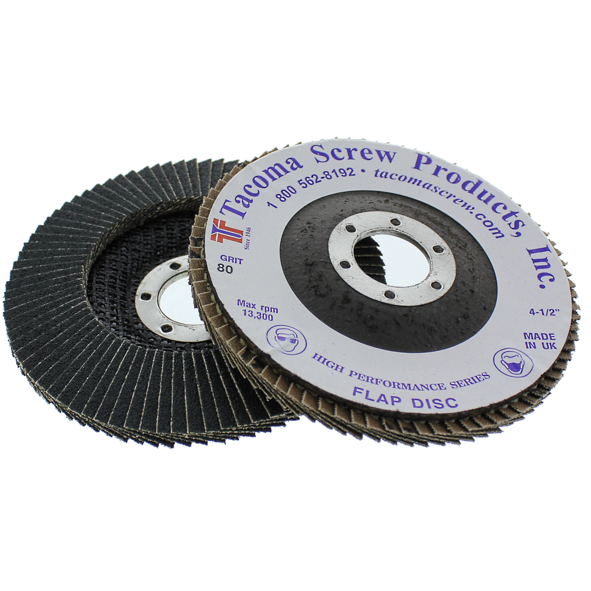 Tacoma Screw Products 4-1/2" x 7/8" 80 Grit Type 29 Zirconium Flap Disc