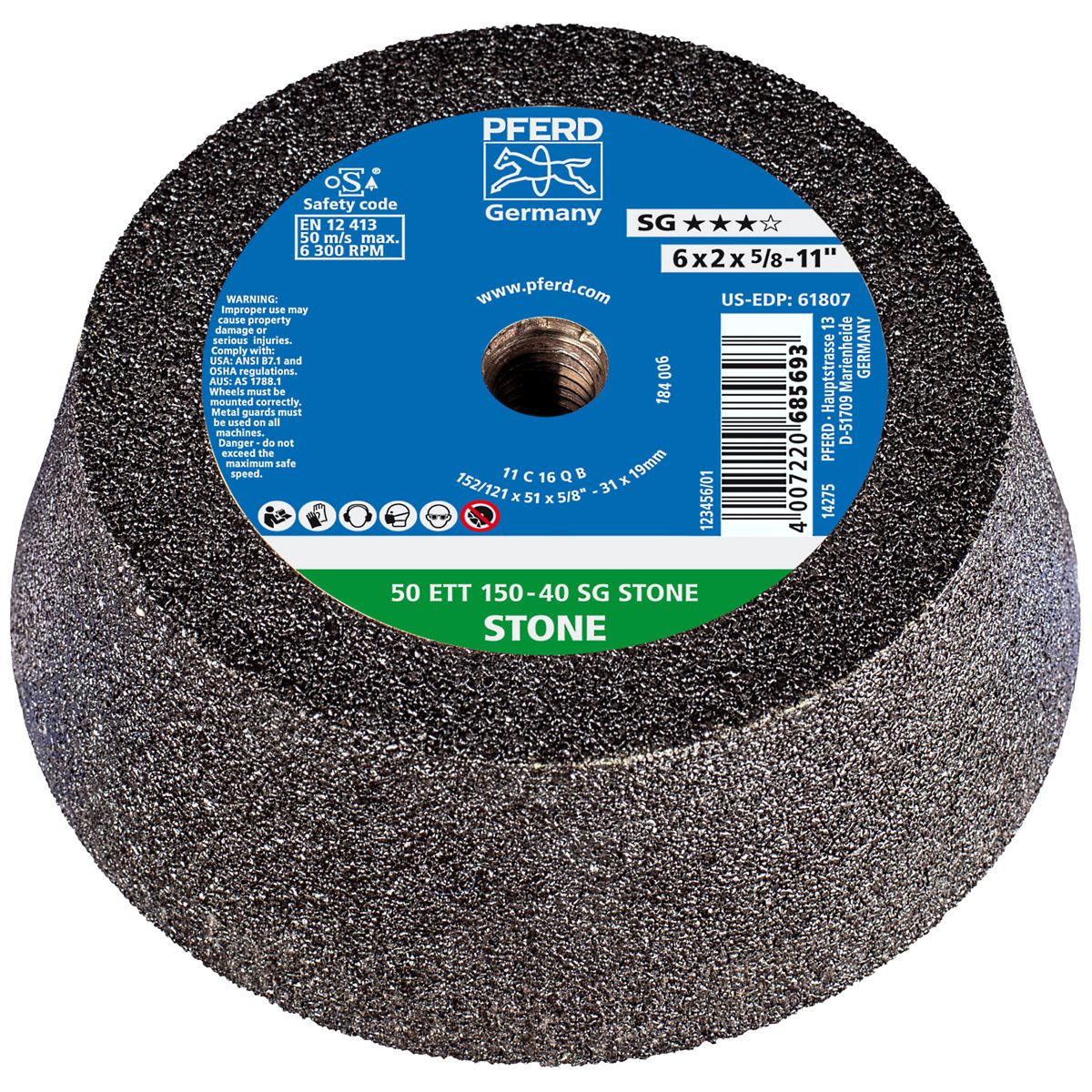 6/4-3/4" x 1-1/2" Type 11 Standard Cup Grinding Wheels Masonry