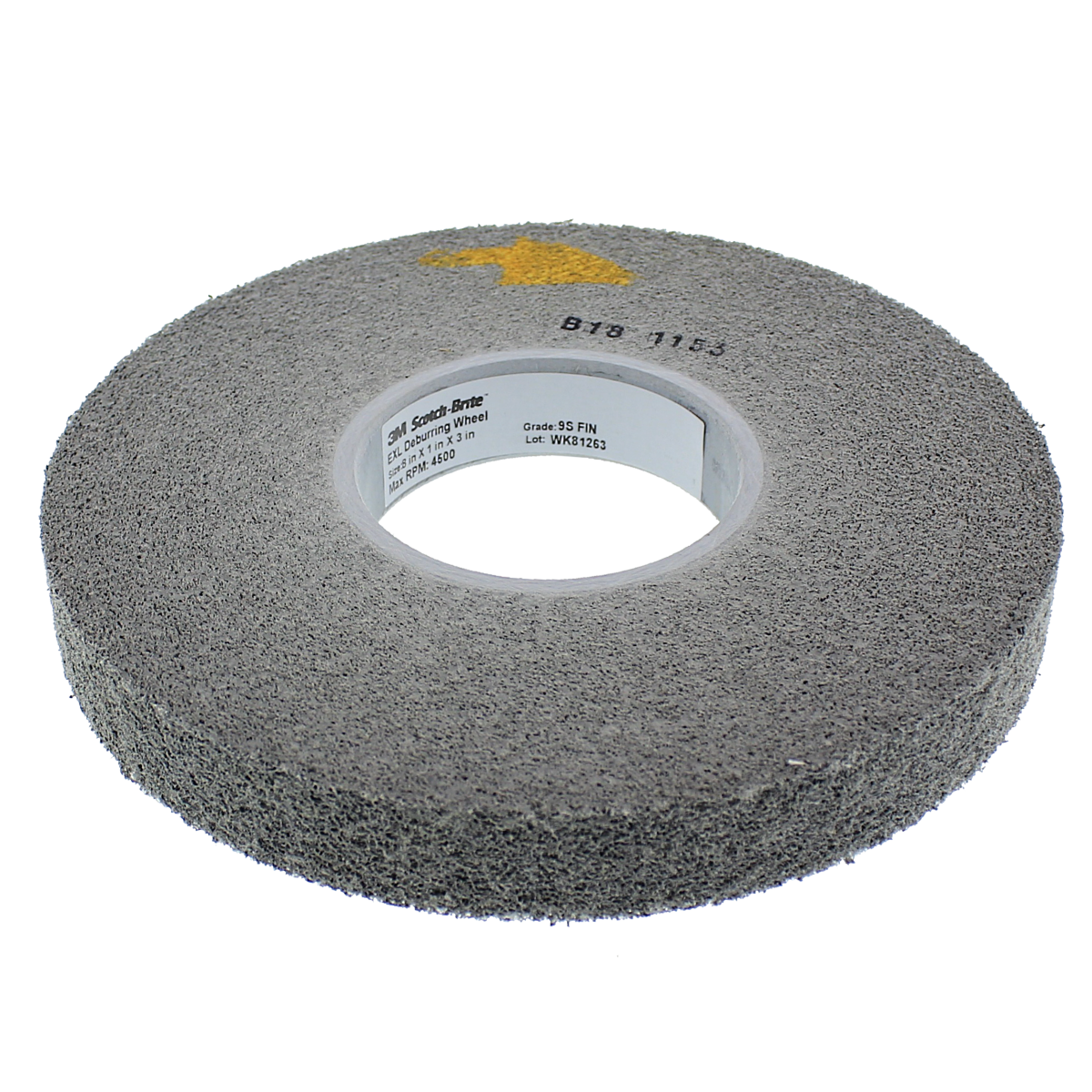 3M 05135 8" x 1" x 3" EXL Unitized Deburring Wheel 9S Fine Silicon Carbide