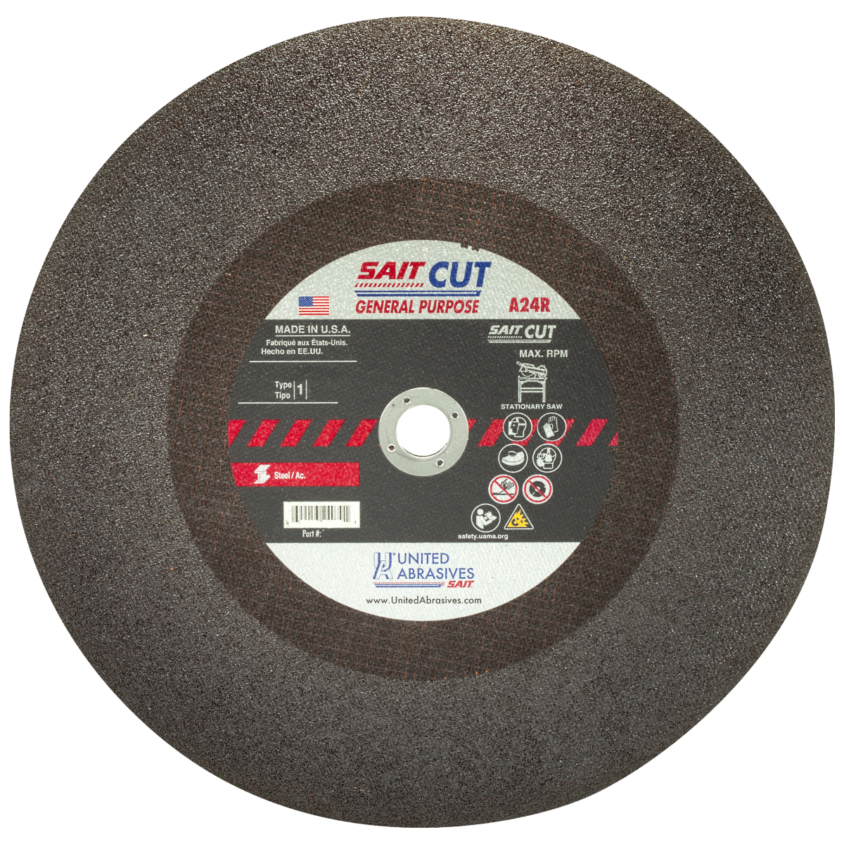 14" x 1/8" x 1" Type 1 Cut-Off Wheels for Ferrous Metals