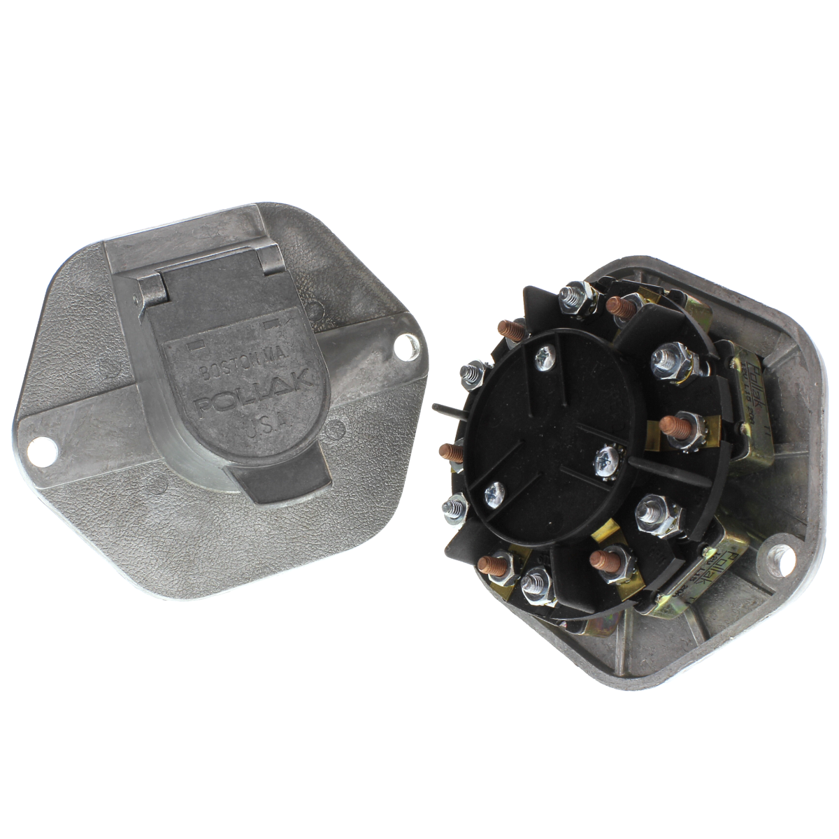 7-Way Socket, wire insertion style, split pin with replaceable circuit breakers Connector