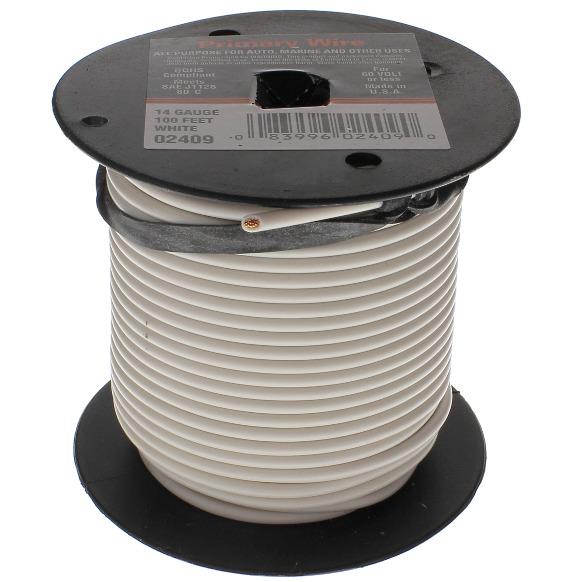 10 AWG x 100 ft. Primary Wire — Single Conductor — White