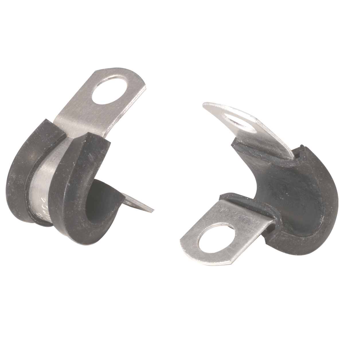 1-1/8" Rubber Insulated Clamp - 1/2" Aluminum Band 1/4" Hole