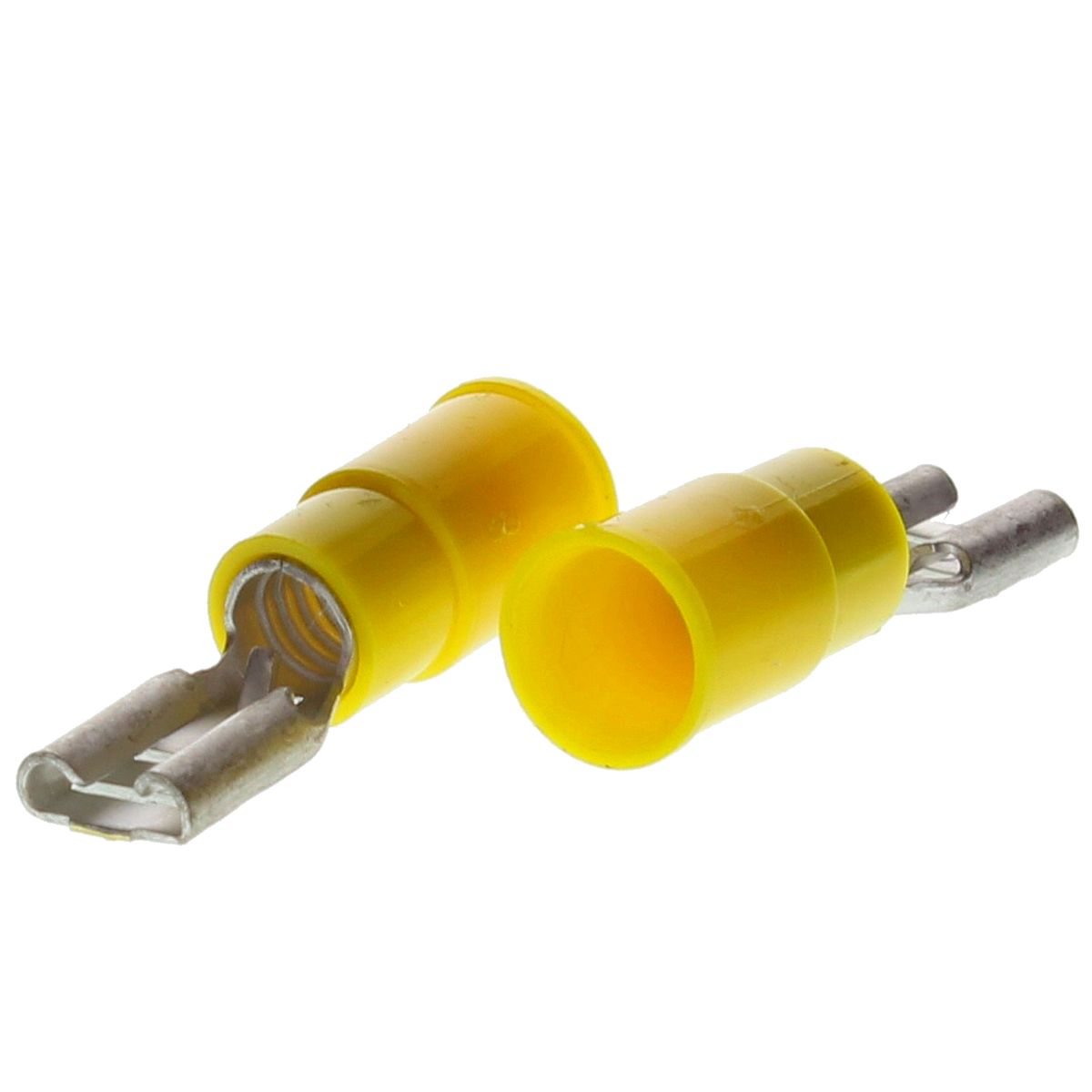 12-10 AWG Yellow Vinyl Flared Insulated (.250"/6.35 mm) Female Quick Connectors, 50/PKG