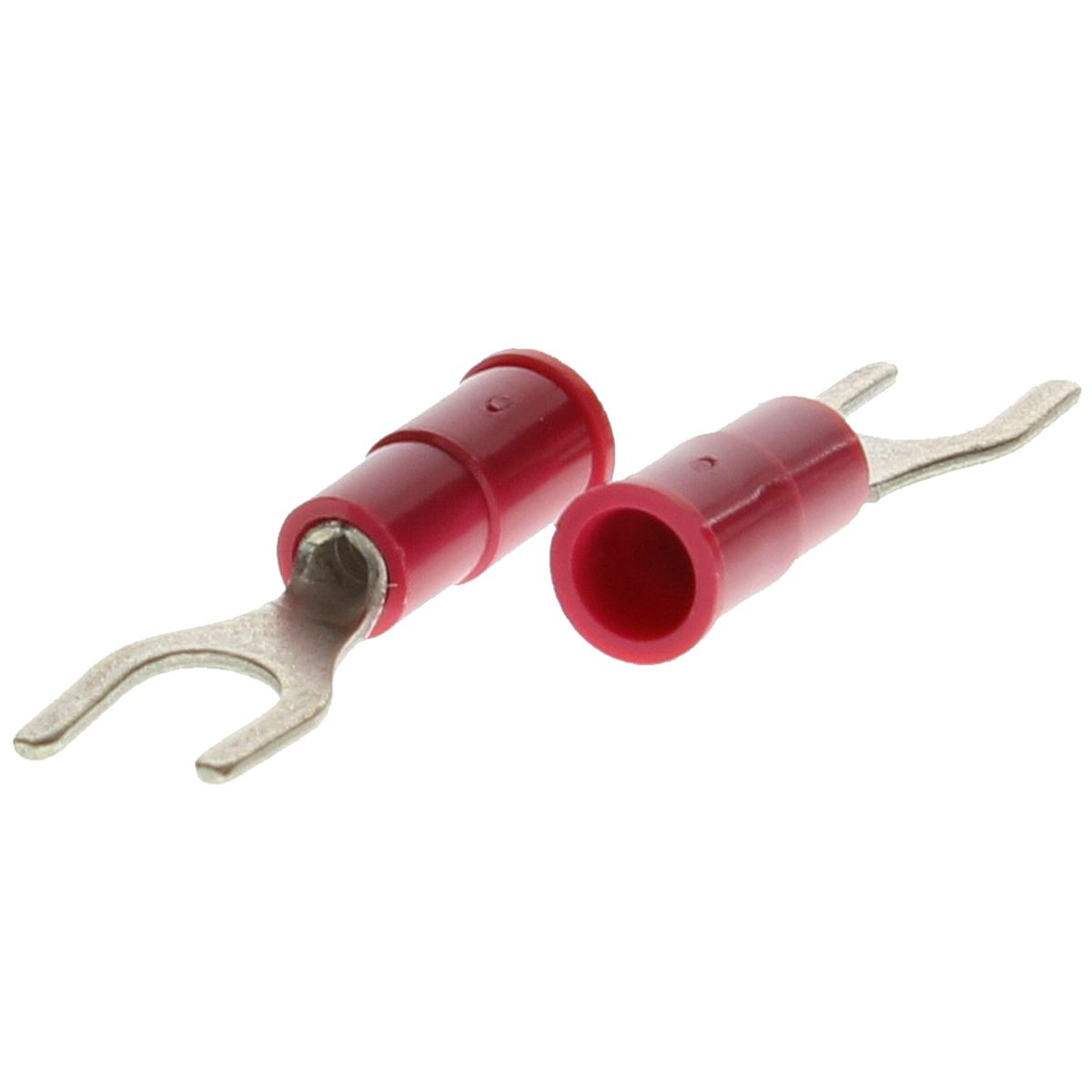 22-16 AWG Red Vinyl Flared Insulated Spades, 50/PKG