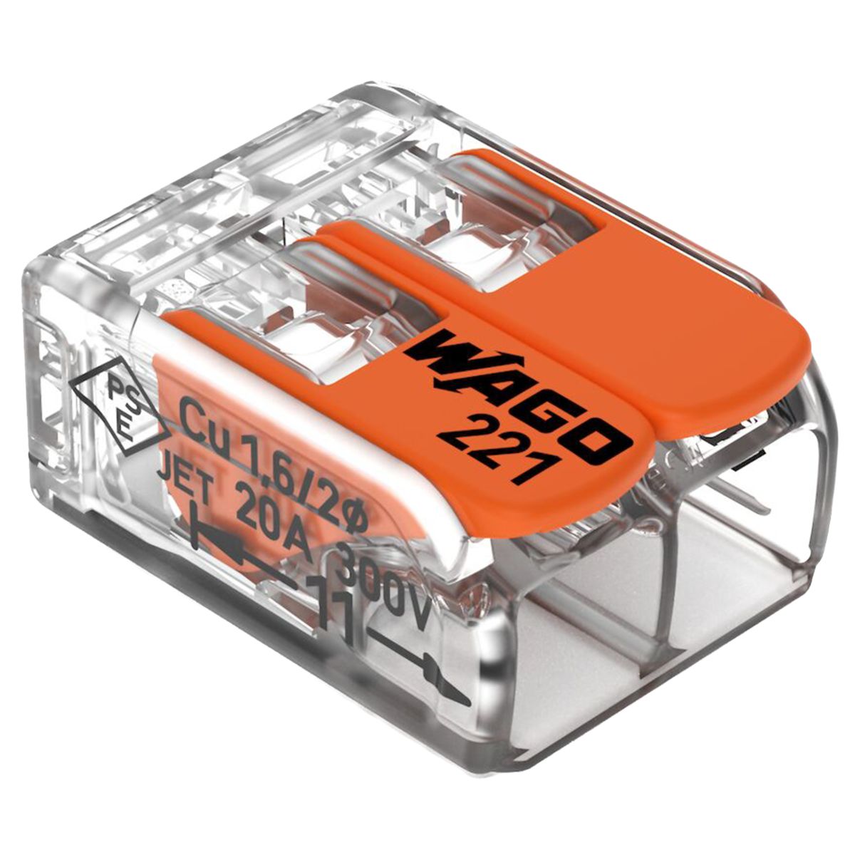 Wago 12 Gauge 2-Conductor Splicing Connector with Levers