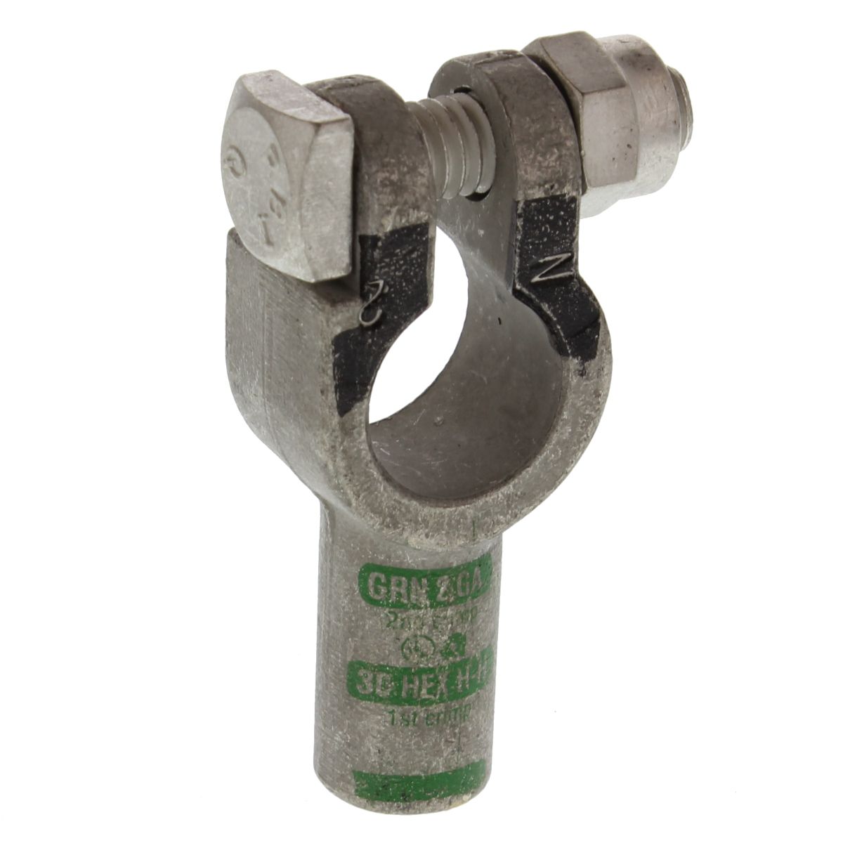 2 AWG, Green Battery Connector Crimp Terminal, Straight  - Negative  4002-050N