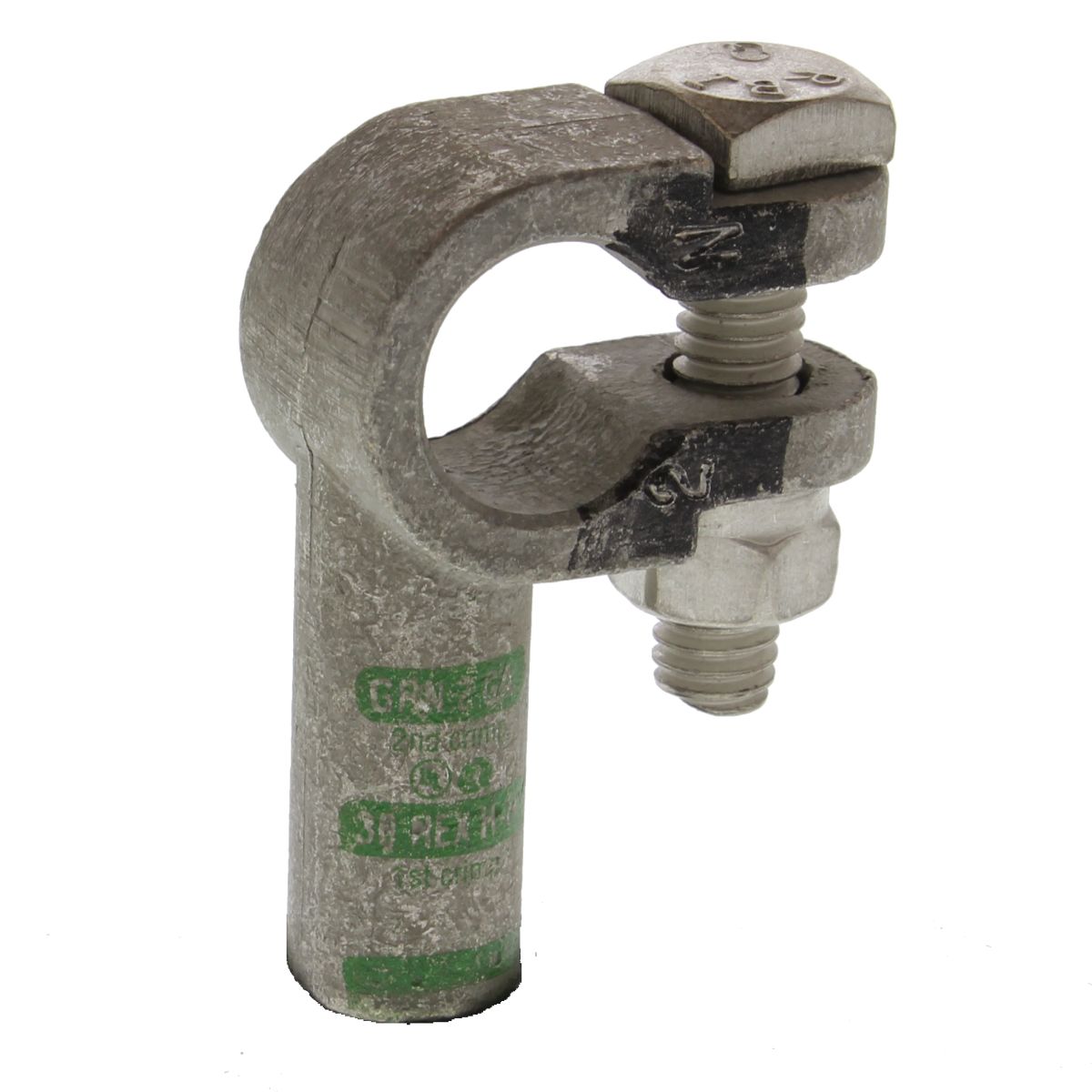 2 AWG, Green Battery Connector Crimp Terminal, Right Elbow  - Negative  4102-050N