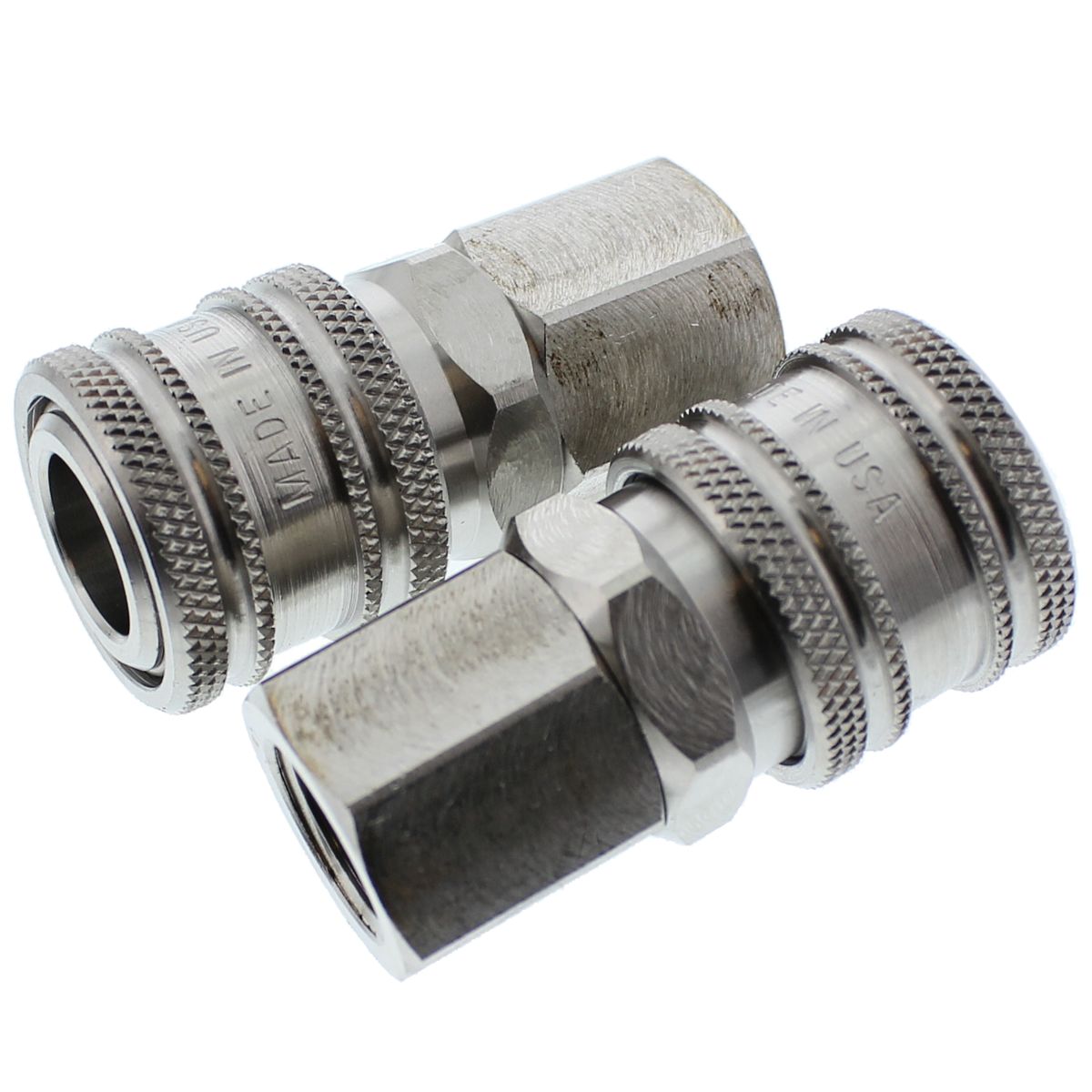 3/8" B Series Industrial Coupler — Stainless Steel — 3/8" Female NPT