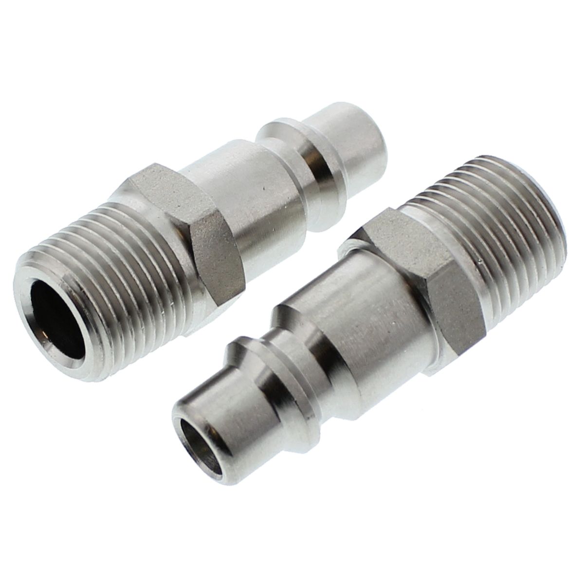 3/8" B Series Industrial Plug — Stainless Steel — 3/8" Male NPT