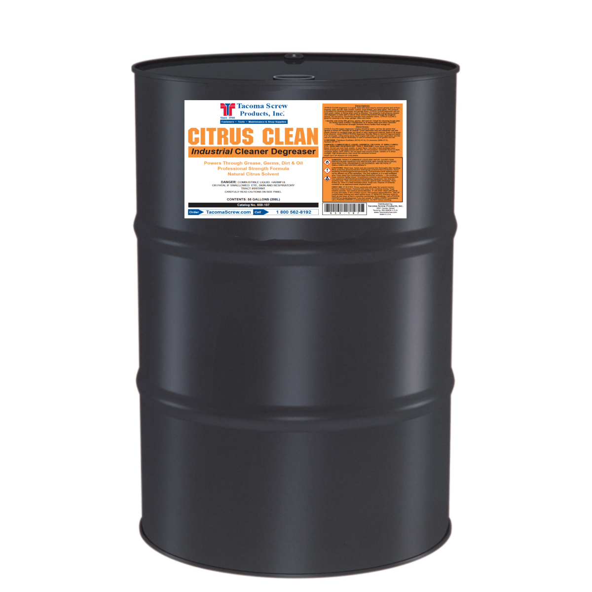 Tacoma Screw Products™ Citrus Clean Industrial Cleaner/Degreaser — 55 gal. Drum