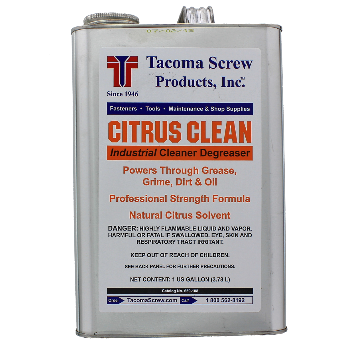 Tacoma Screw Products™ Citrus Clean Industrial Cleaner/Degreaser — 1 gal. Metal Can