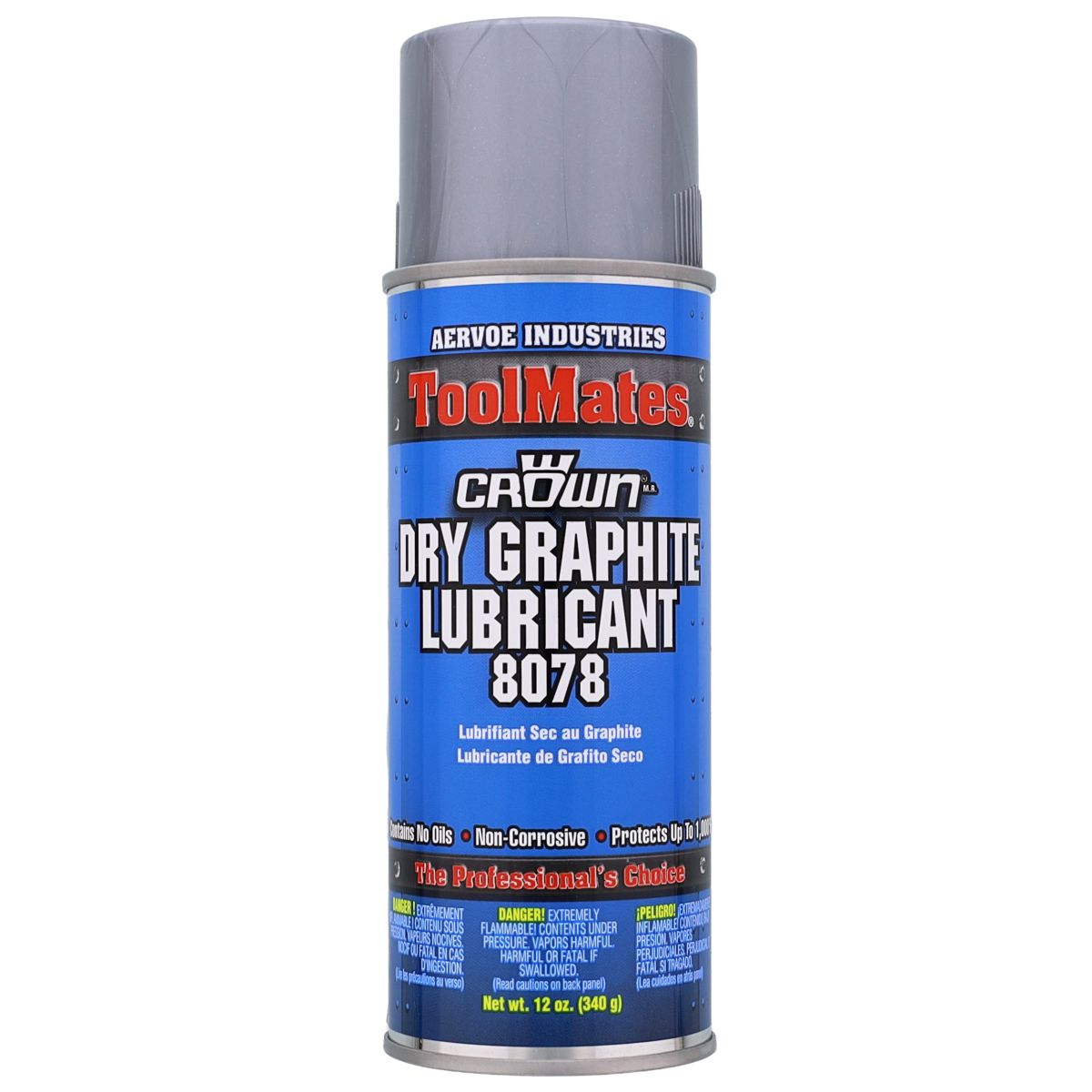 Sprayon SC0204000 Dry Film Lubricant – 10 Oz Aerosol, Graphite, Gray – General Purpose