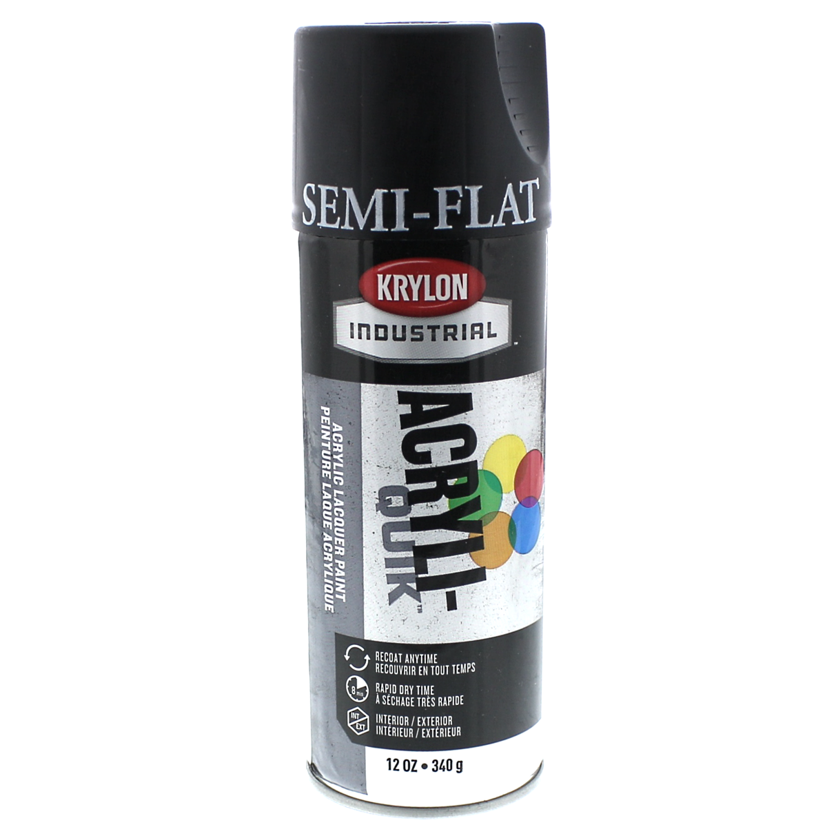 Krylon Semi-Flat Black Acrylic Lacquer — 12 oz. Aerosol