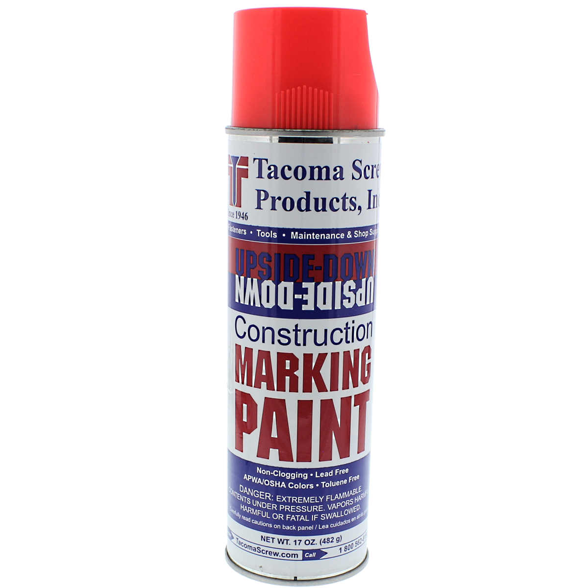 Tacoma Screw Products™ Fluorescent Red Upside-Down Marking Paint — 17 oz. Aerosol