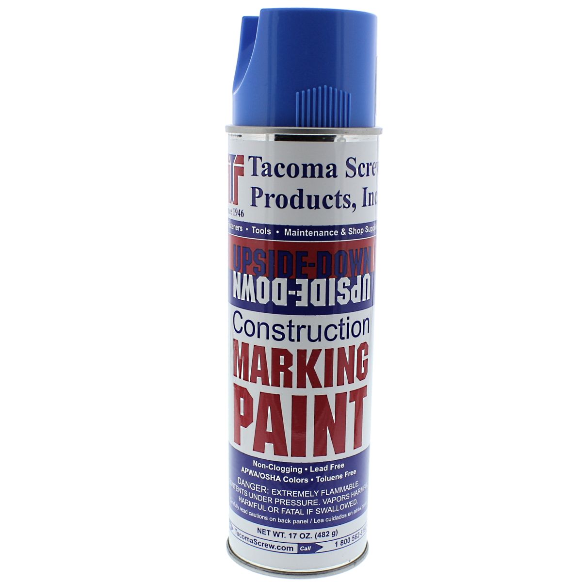 Tacoma Screw Products™ Fluorescent Blue Upside-Down Marking Paint — 17 oz. Aerosol