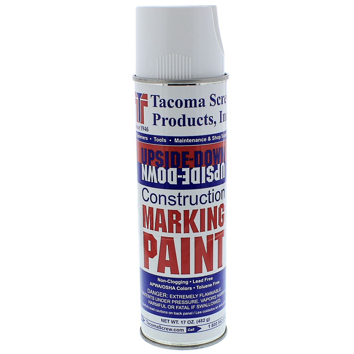 Tacoma Screw Products™ White Upside-Down Marking Paint — 17 oz. Aerosol