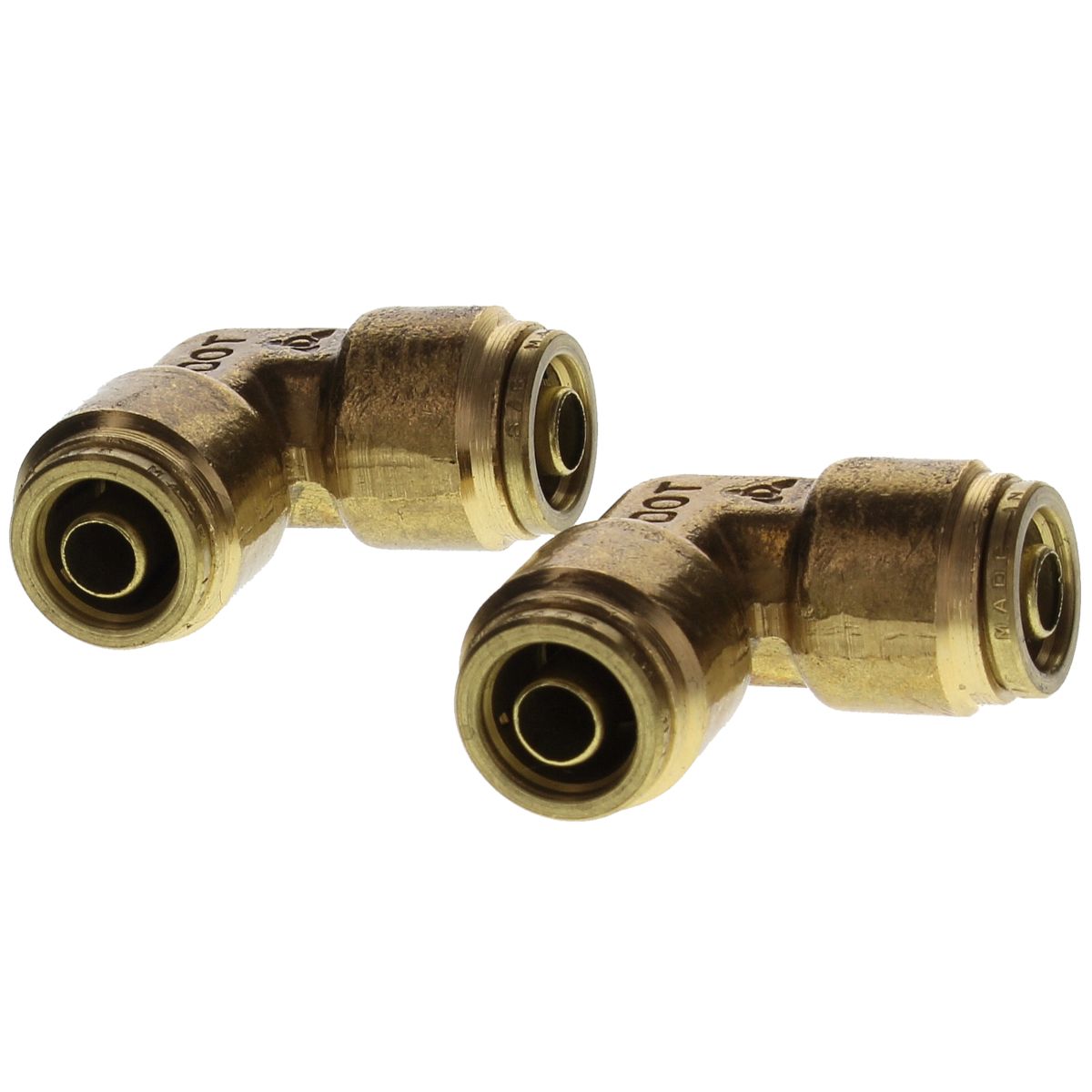 Tacoma Screw Products  1/4 D.O.T. Air Brake Brass Fitting for Nylon  Tubing (Push-In) - 90 Union Elbow