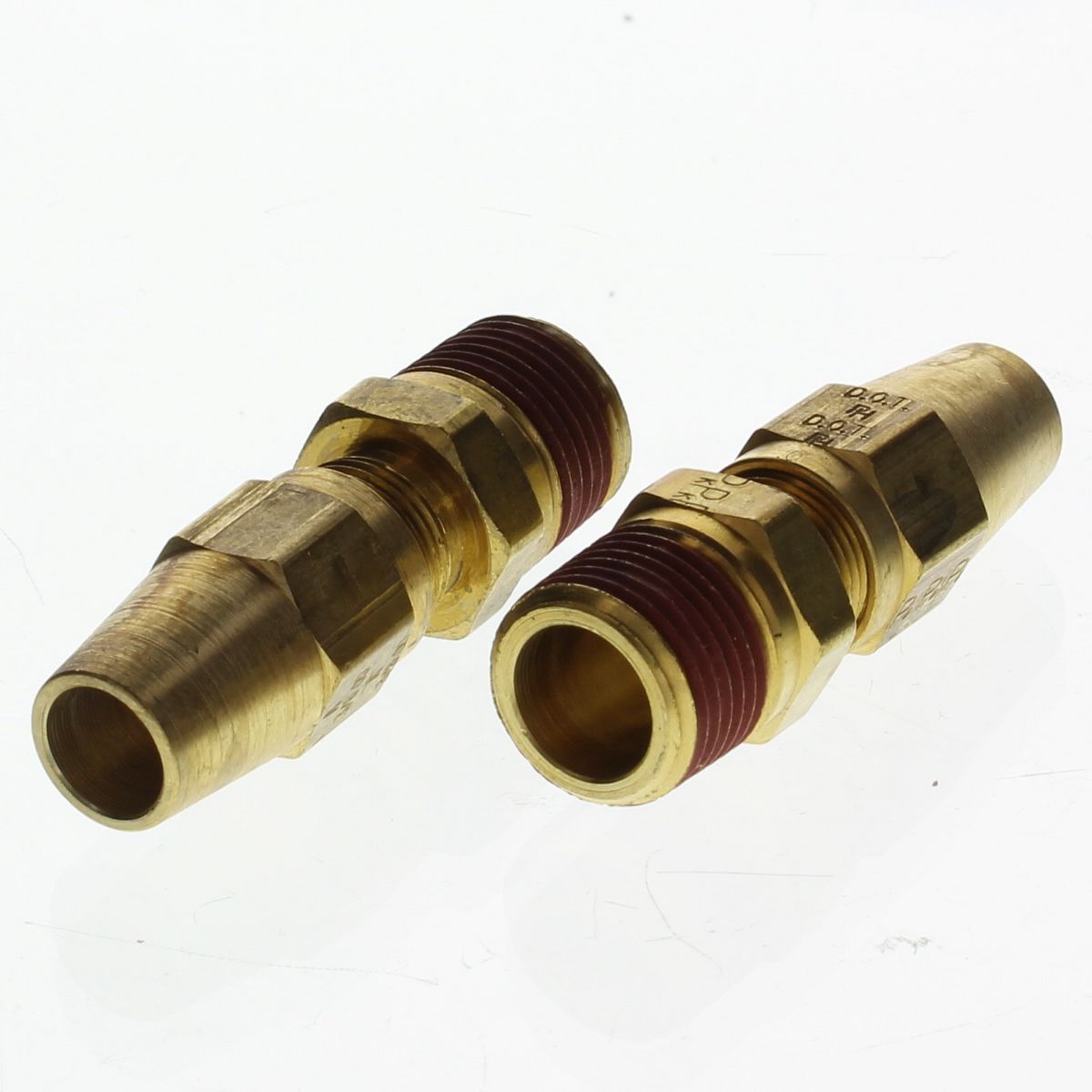 5/8" T x 1/2" NPT D.O.T. Air Brake Brass Fitting for Copper Tubing Male Coupling Tube to Male Pipe