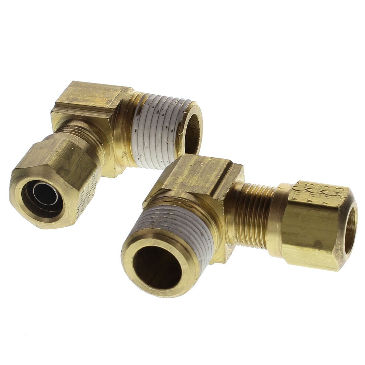 Tacoma Screw Products  3/8 T x 3/8 NPT D.O.T. Air Brake Brass Fitting  for Nylon Tubing- NTA 90 Male Elbow