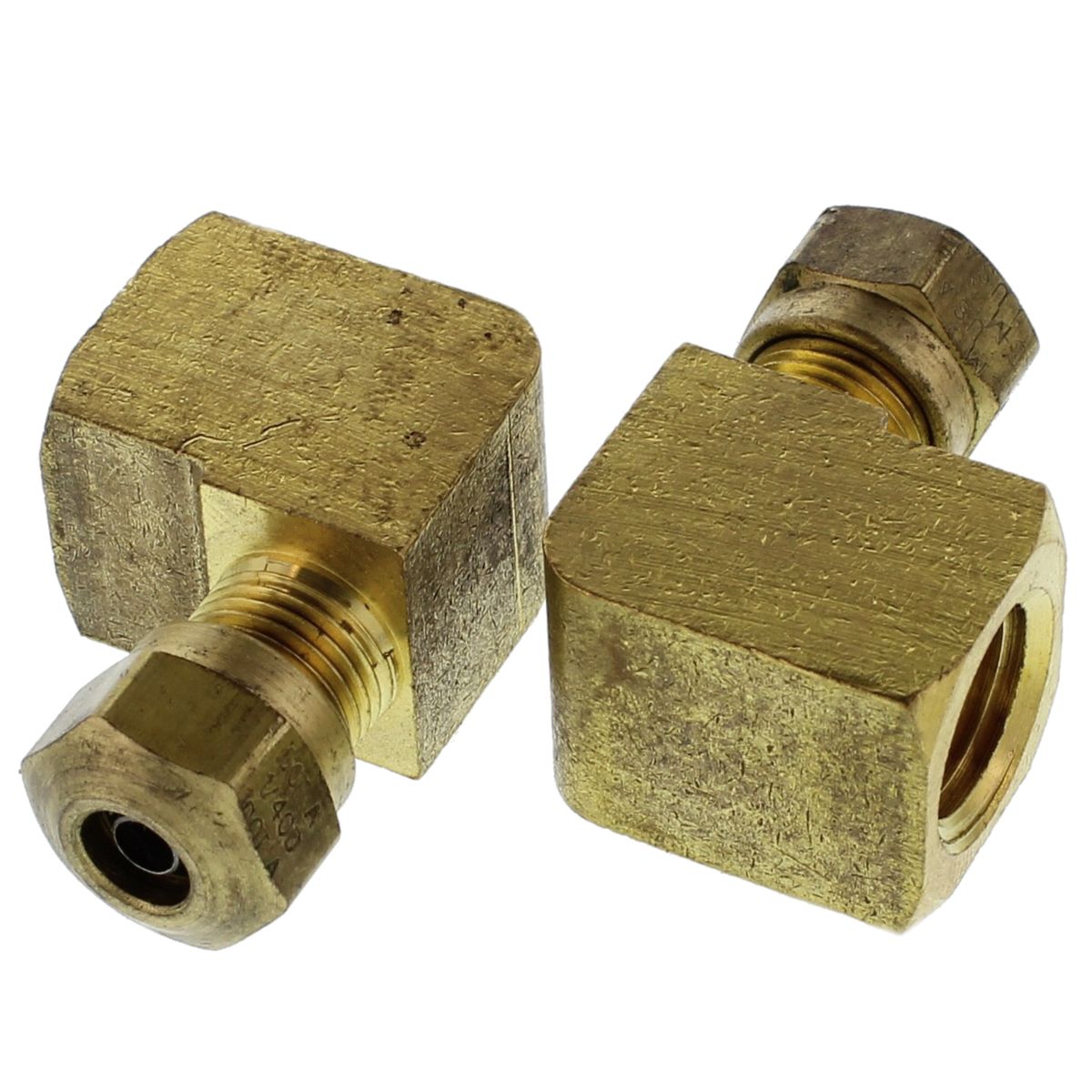 Tacoma Screw Products  1/4 D.O.T. Air Brake Brass Fitting for Nylon  Tubing (Push-In) - 90 Union Elbow