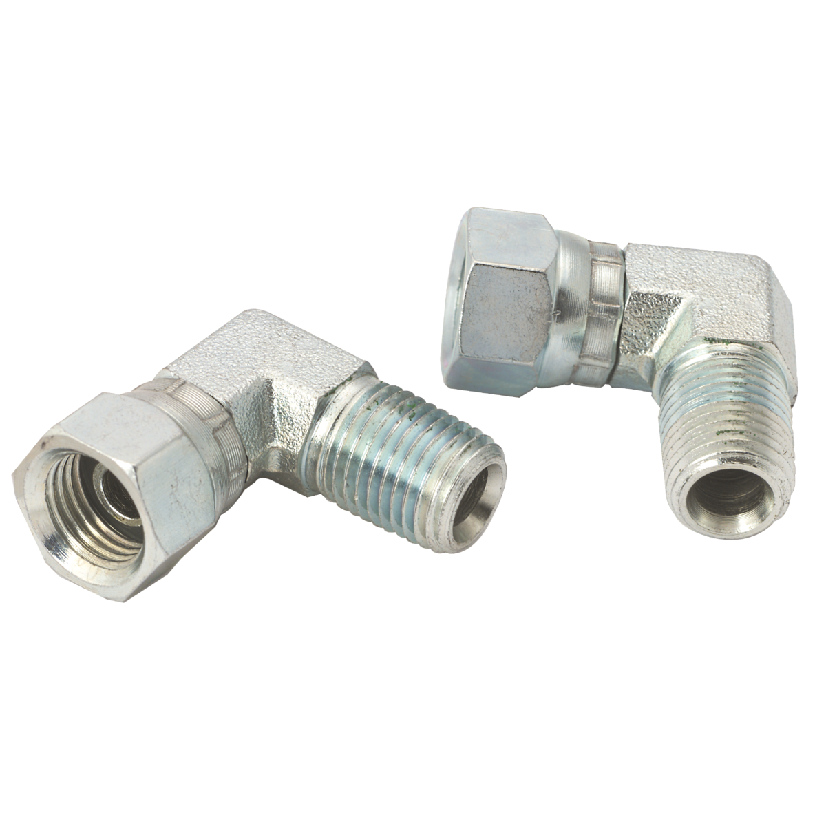 1/2"-14 Male x 3/8"-18 Female Pipe Swivel Elbow 90º