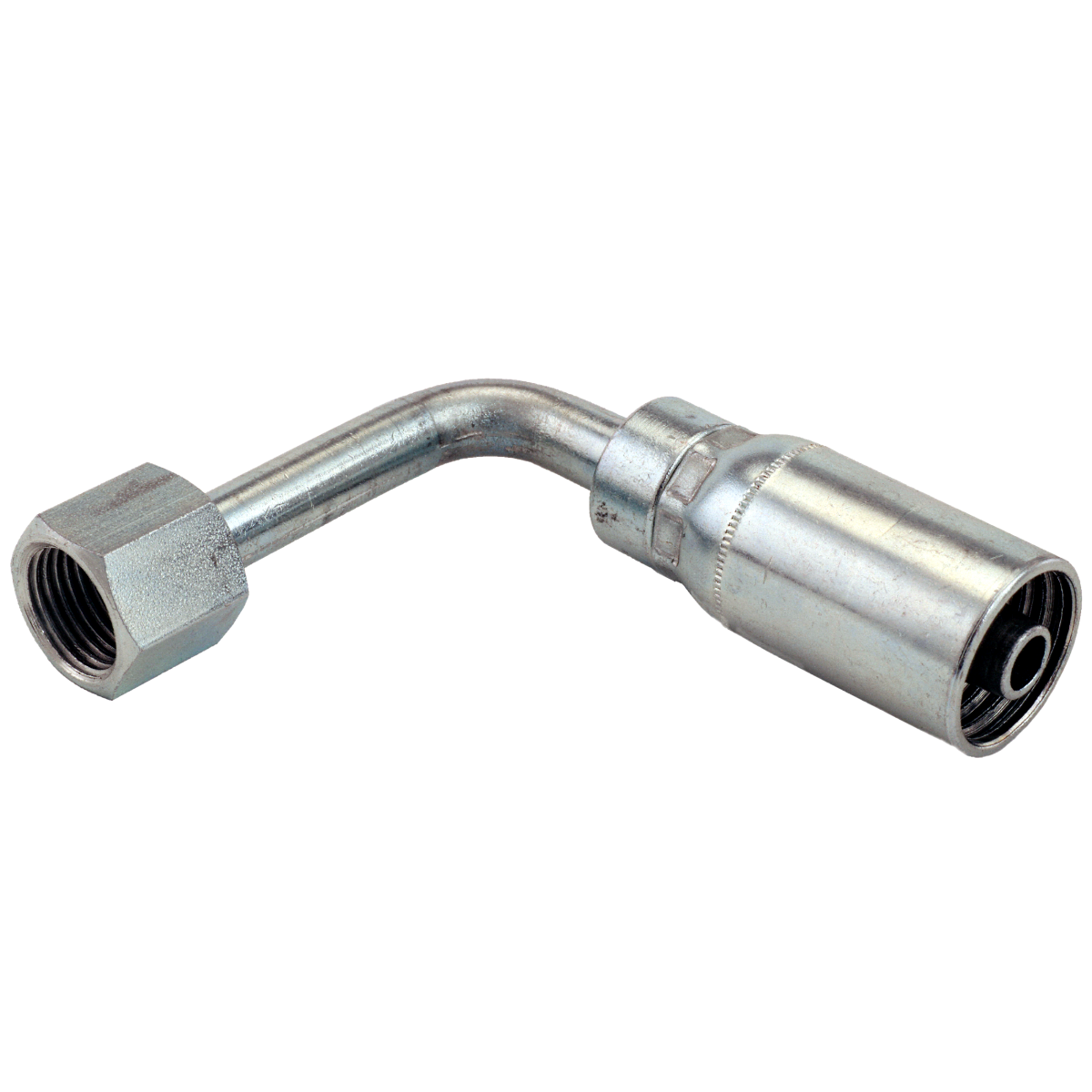 3/8" x 3/8" 90º Bend SAE Swivel Female Vari-Crimp