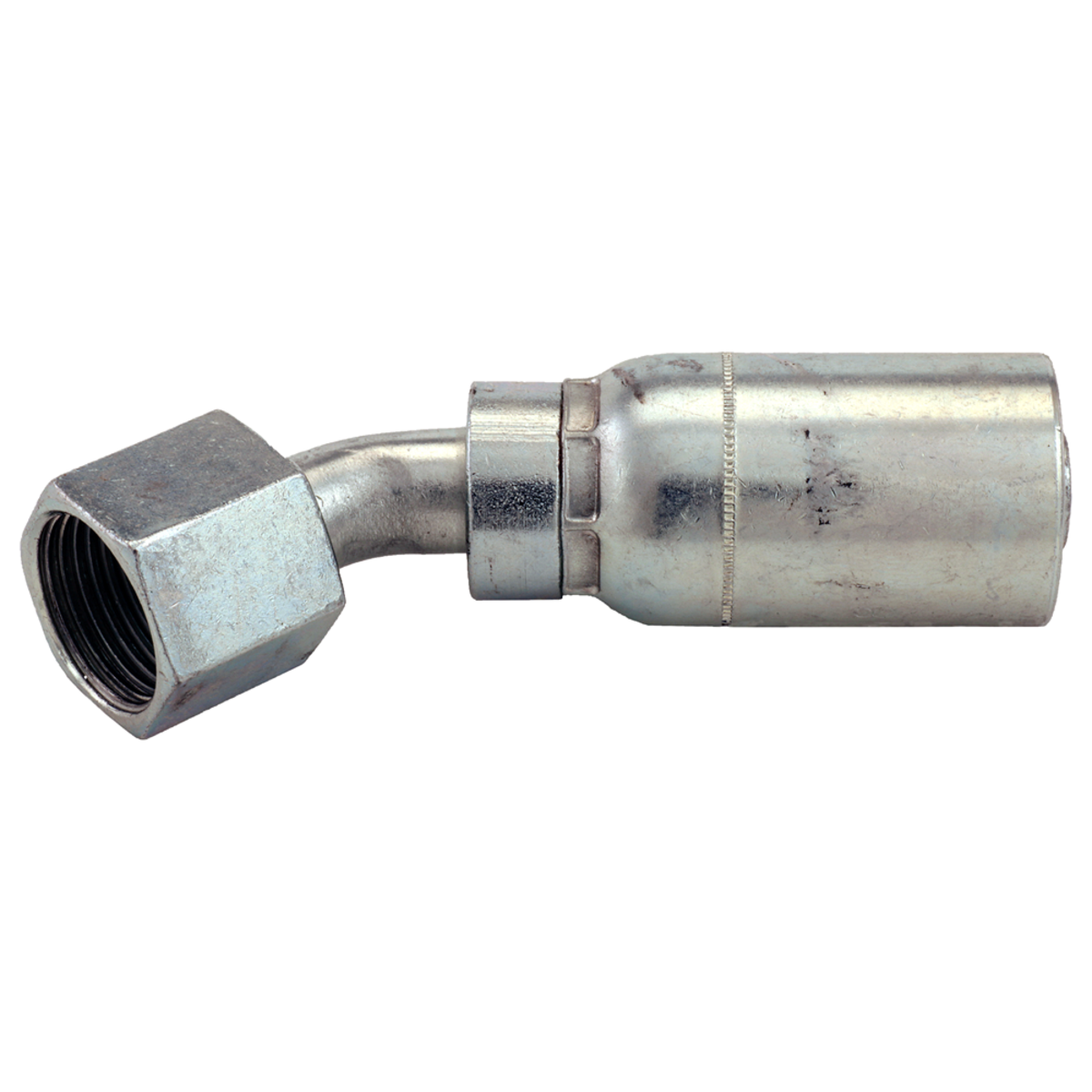 3/8" x 3/8" 45º Bend O-Ring Face Seal (ORF) Swivel Female Vari-Crimp