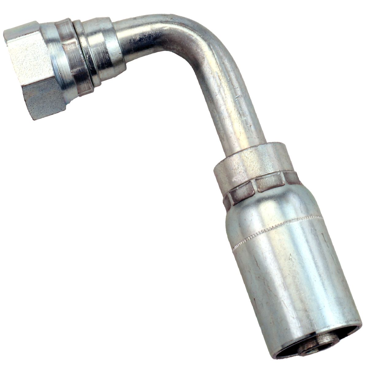 1/2" x 1/2" British Standard (BSPP) Female Swivel 90º Bend Vari-Crimp