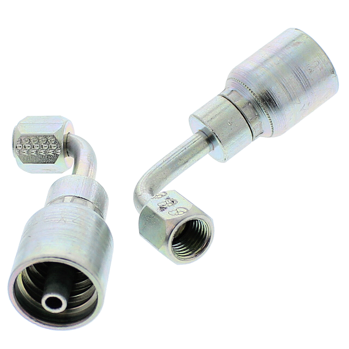 1/2" x 1/2" 45º Bend JIC/SAE Dual Seat Swivel Female Hydraulic Coupling — A Series