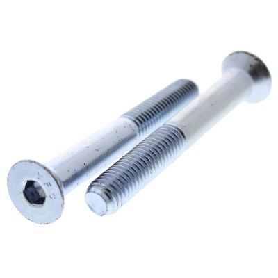 1/2"-13 x 4" Flat Head Socket Cap Screws — Alloy Steel Heat Treated, Coarse Thread, Zinc, 25/PKG