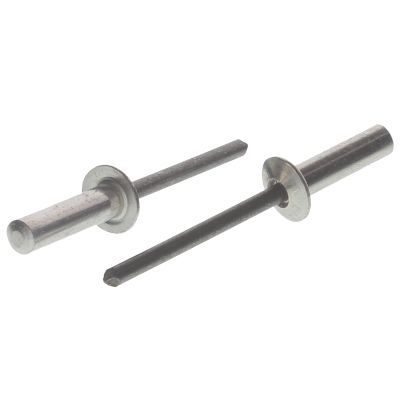 AB6-8CLD, 3/16" 3/8"-1/2" Grip Closed End Blind Rivets — Aluminum Rivet/Steel Mandrel, 500/PKG