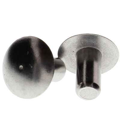 1/4" (.250") x 7/16" Hard/Dimple, Solid "Buck" Rivets — Aluminum Brazier Head, 1 lb./PKG