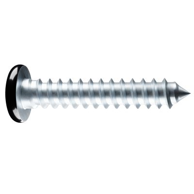 #8 x 3/4" Pan Head Square Drive Tapping Screws — Zinc, Black Painted Head, 100/PKG