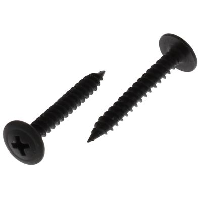 #8 x 3/4" Round Washer Head Phillips Needle Point "K-Lath" Screws - Black Phosphate, 100/PKG